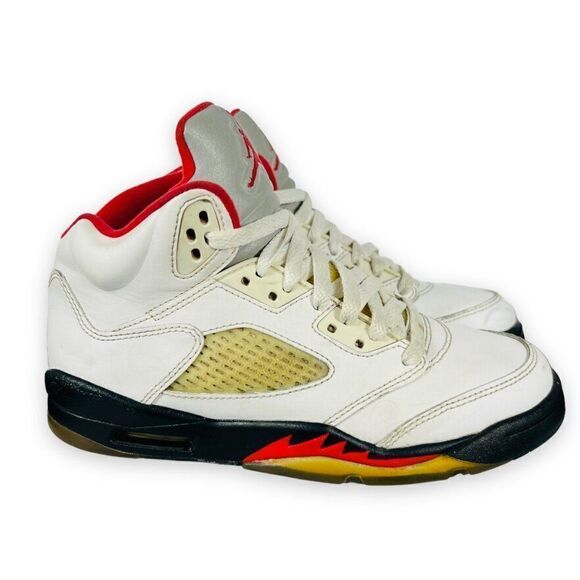 Air Jordan 5 Retro GS 2013 'Fire Red' 440888-100 Youth 4.5 - Picture 4 of 11